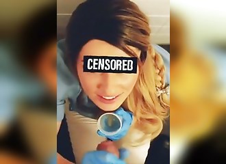 Look how she collects sperm!