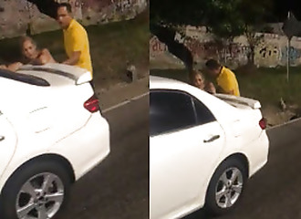 Caught fucking Caught fucking on the side of the road!