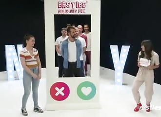 Tinder, in real life, she has to choose a guy to fuck