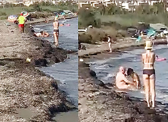 Interrompus par le sauveteur de plage LOL