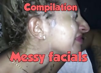 Compilation: messy facials, they've got it all over